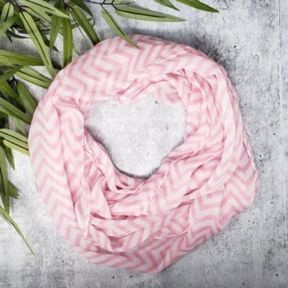 Pink Zig Zag Infinity Scarf - Picture 1 of 3